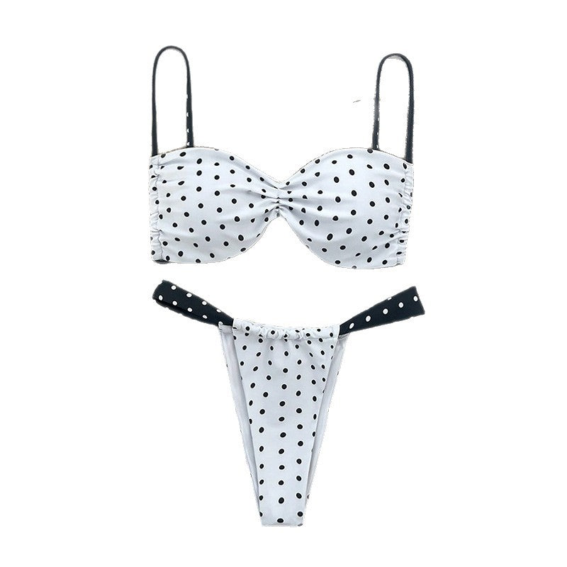 Damen Bandeau-Bikini-Set mit Punkten EB
