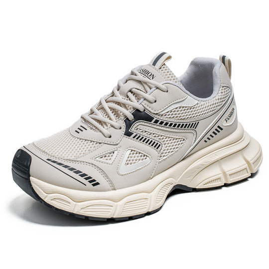 Herren modische Chunky-Trainingssneaker mit atmungsaktivem Mesh-Obermaterial und verstärkter dämpfender Plattformsohle EB