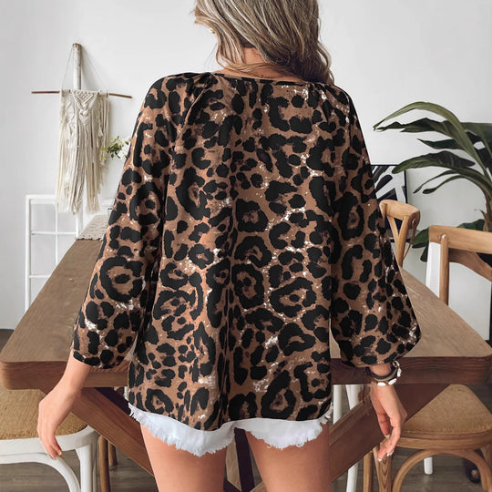 Damen Bluse mit Leopardenmuster EB