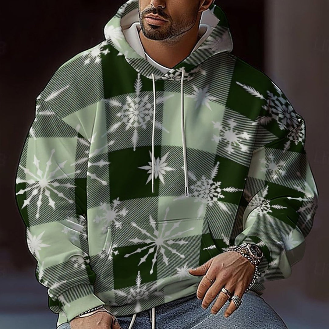 Herren Weihnachts-Hoodie mit farbenfrohem grafischen Design und bequemer Passform EB