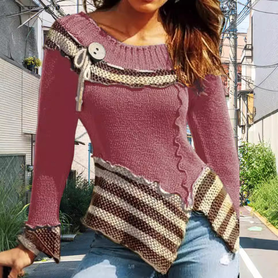 Damen Strickpullover mit kunstvollem Design und eleganten Details EB