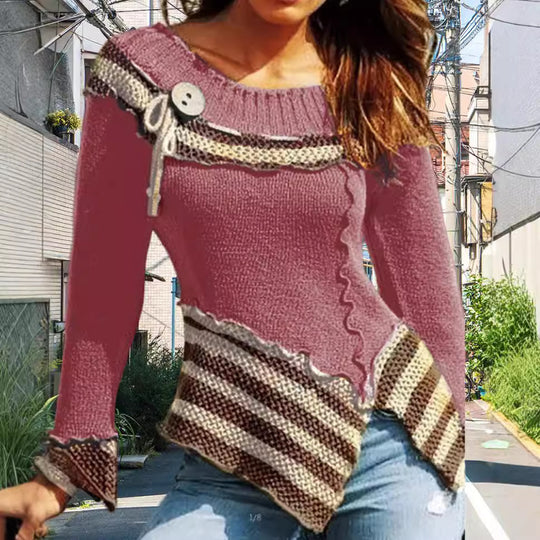 Damen Strickpullover mit kunstvollem Design und eleganten Details EB