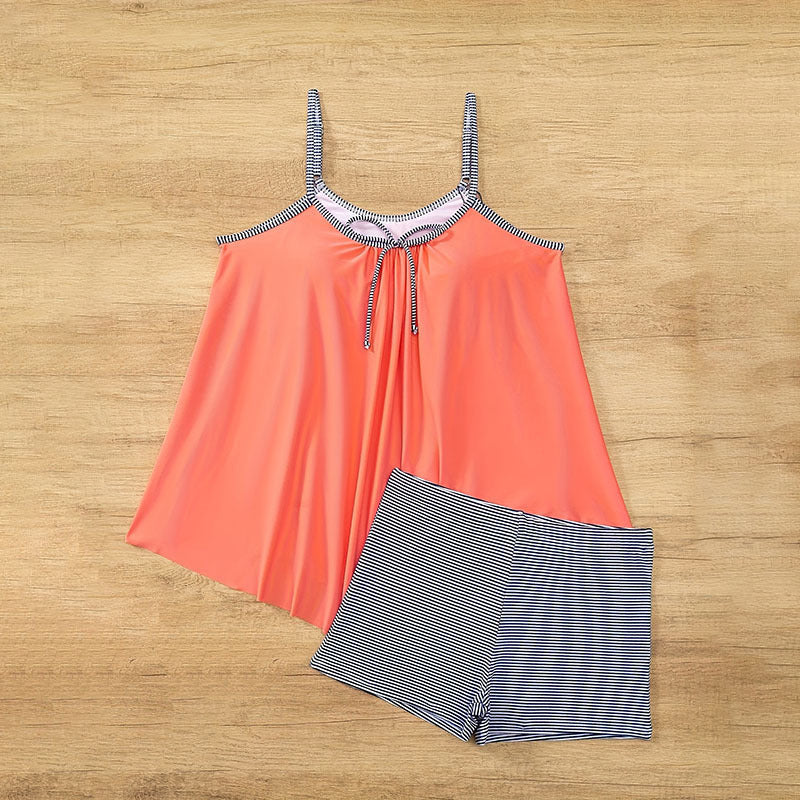 Damen Tankini mit modischem Oberteil und klassischem Hüft-Schnitt EB