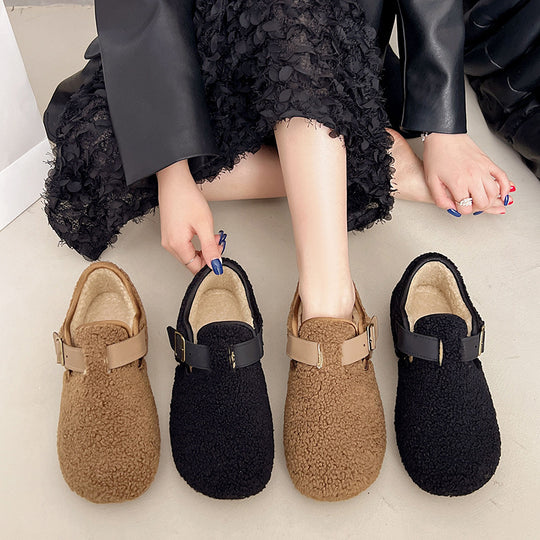Damen Hausschuhe mit verstellbarem Riemen und weichem Innenfutter EB