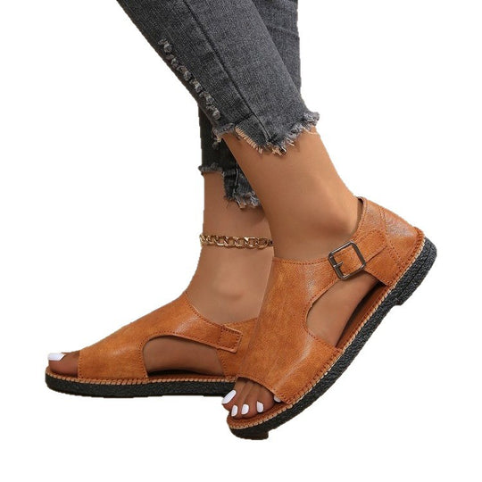 Damen komfortable Sandalen mit modischer Schnallenverzierung EB