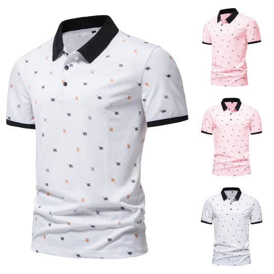 Herren Poloshirt mit einzigartigem Muster und modernem Stehkragen EB