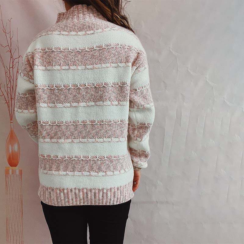 EB | Weiche Strickjacke mit Strukturierten Streifen Acryl Komfortabel und Warm