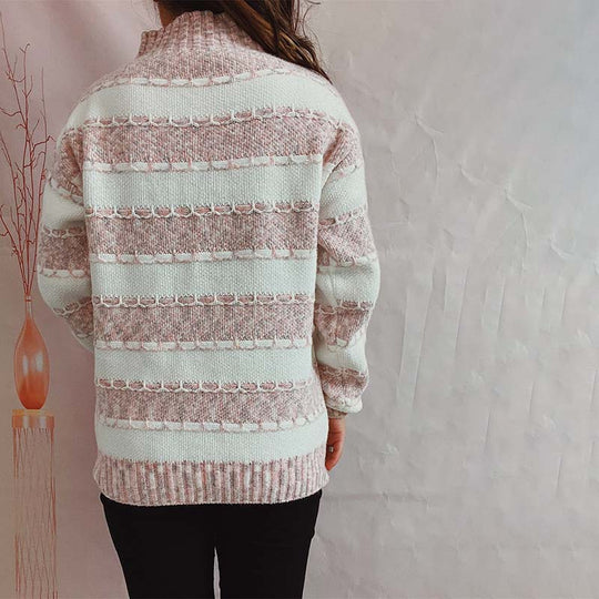 EB | Weiche Strickjacke mit Strukturierten Streifen Acryl Komfortabel und Warm