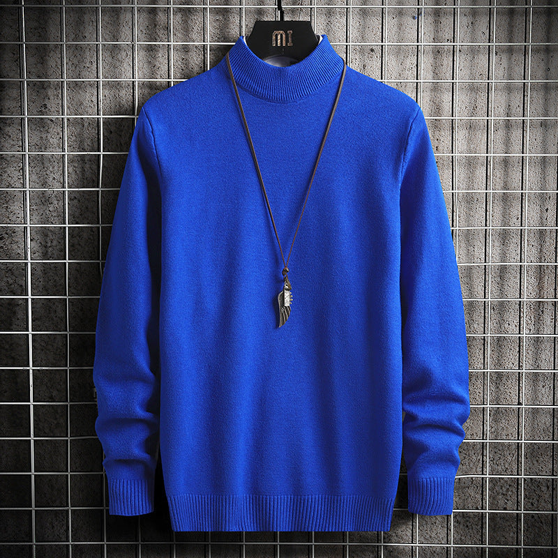 Herren nan Premium Stehkragenpullover aus feinem Baumwoll-Mix mit gerippten Bündchen und schmaler Silhouette EB