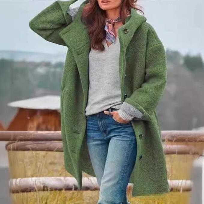 Damen Oversized Wollmantel EB