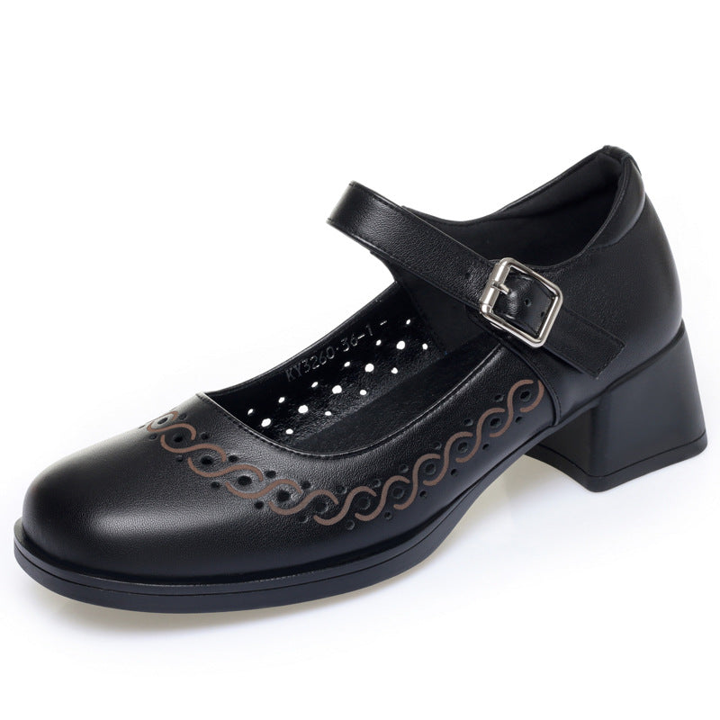 Damen Ballerinas mit verstellbarem Riemen und dekorativem Schnitt EB