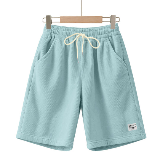 Herren nan knielange Lounge-Shorts im Rippenstrukturjersey mit elastischem Kordelzugbund und aufgesetzten Eingrifftaschen EB