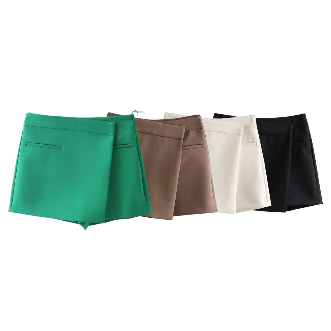 Damen eleganter Minirock mit subtilen Taschen und tailliertem Schnitt EB