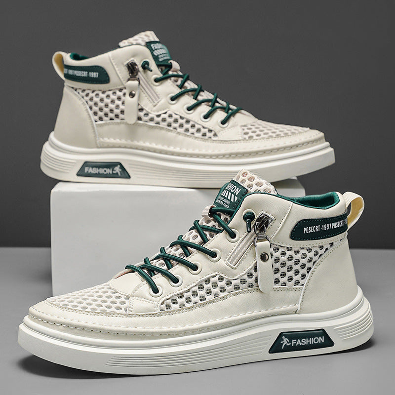 Damen Sportliche High-Top Sneakers mit atmungsaktivem Mesh-Design EB