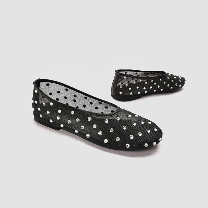 Damen Ballerinas mit modischem Strassdesign EB