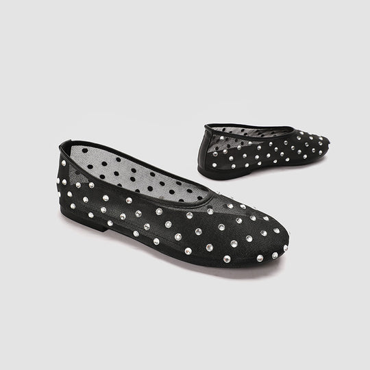 Damen Ballerinas mit modischem Strassdesign EB