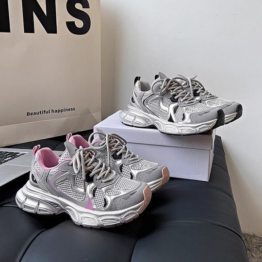 Damen Lauf- und Freizeitsneaker mit atmungsaktivem Obermaterial und gepolsterter Sohle EB