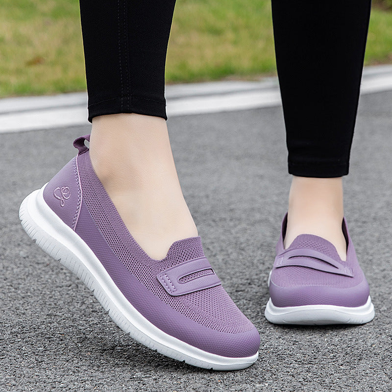 Damen Bequeme Slip-On Sneakers mit atmungsaktiver Mesh-Oberfläche EB
