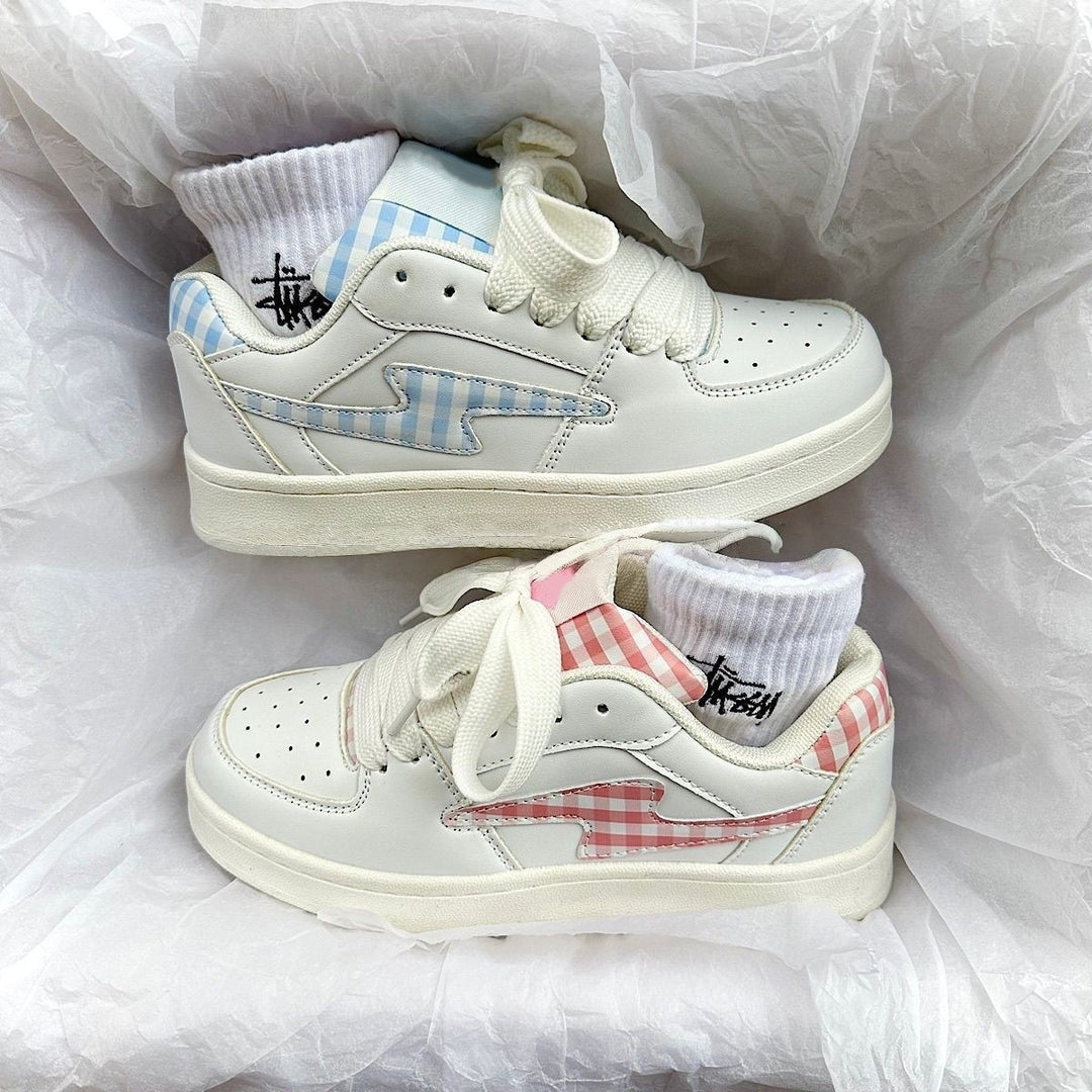 Damen Sneaker im modernen Karomuster mit strapazierfähiger Sohle EB