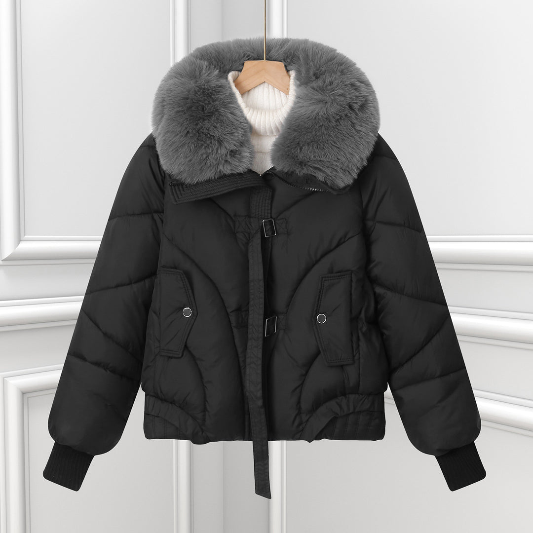 Damen nan kurzes Pilotblouson mit voluminösem Schalkragen, Kordelzugsaum und aufgesetzten Pattentaschen EB
