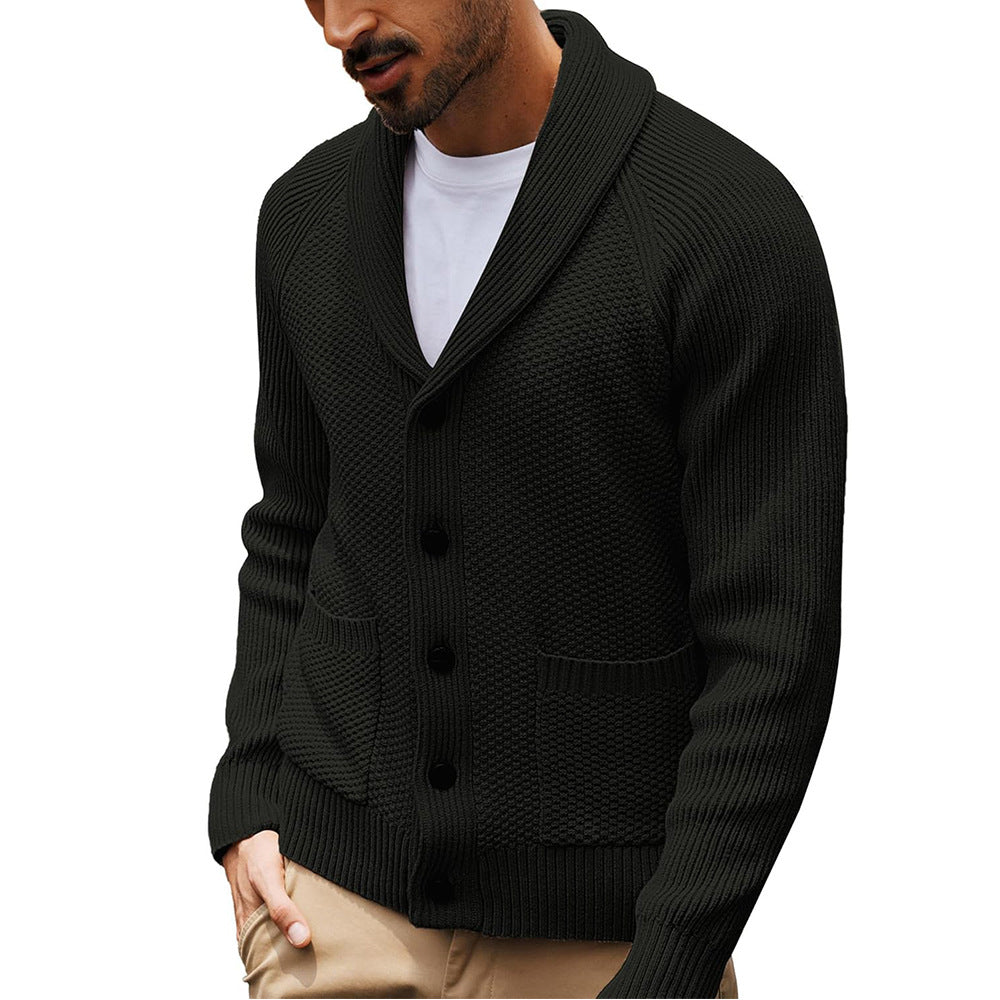 Herren Strickjacke mit strukturiertem Design und praktischem Schalkragen EB