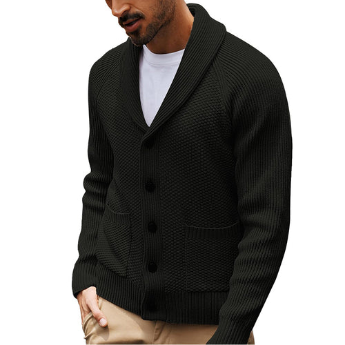 Herren Strickjacke mit strukturiertem Design und praktischem Schalkragen EB