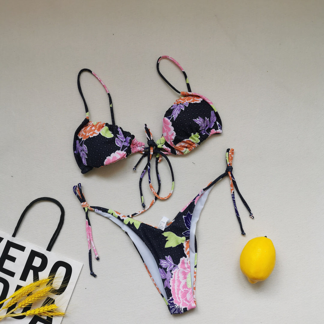 Damen Triangel-Bikini mit regulierbaren Bindebändern EB