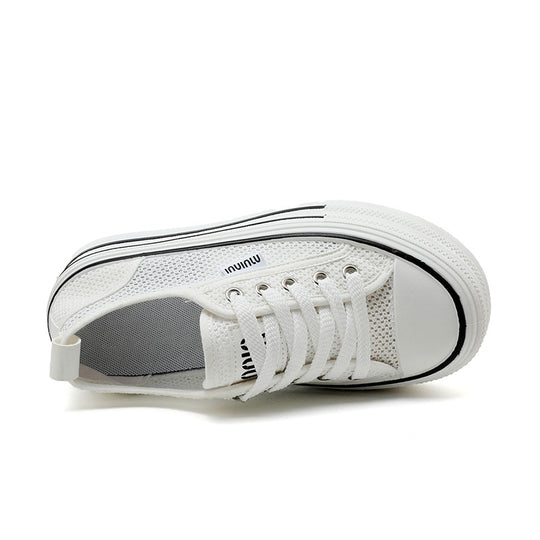 Damen Premium Plateau Sneakers mit atmungsaktivem Obermaterial EB