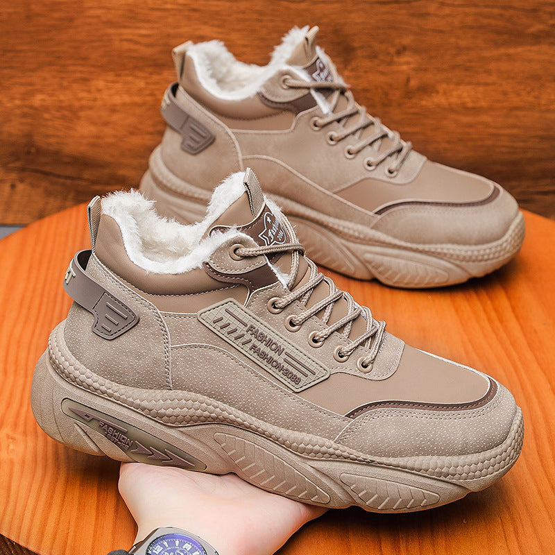Damen Modische High-Top Sneakers mit warmem Innenfutter und rutschfester Sohle EB