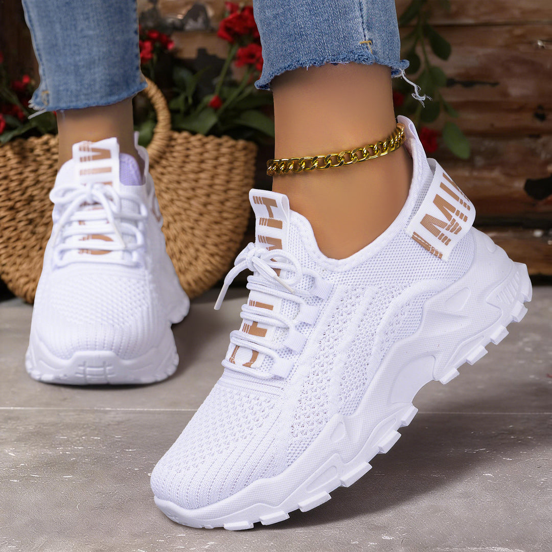 Damen Leichte und atmungsaktive Sport Sneakers mit elastischer Sohle EB