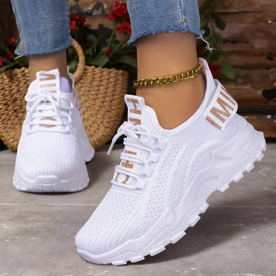 Damen Leichte und atmungsaktive Sport Sneakers mit elastischer Sohle EB