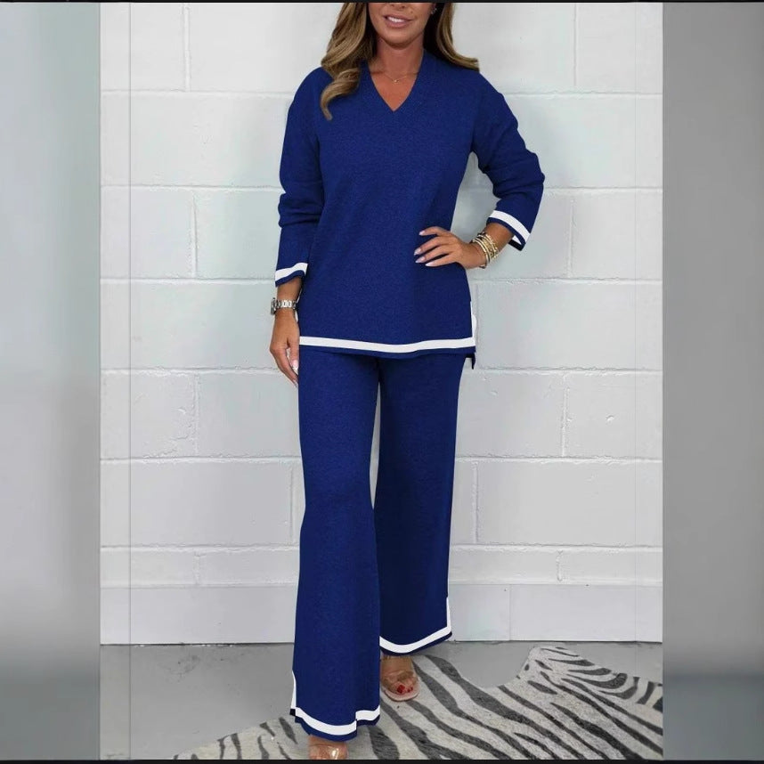 Damen Lässiges Strick-Set mit weitem Schnitt und eleganten Kontrasten EB