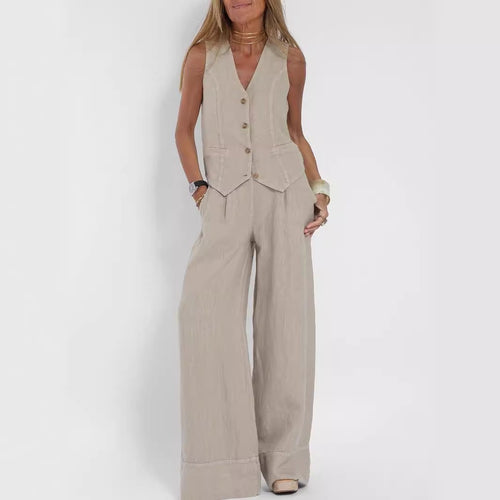 Damen Anzug mit weit geschnittenen Hosen und eleganter Weste EB