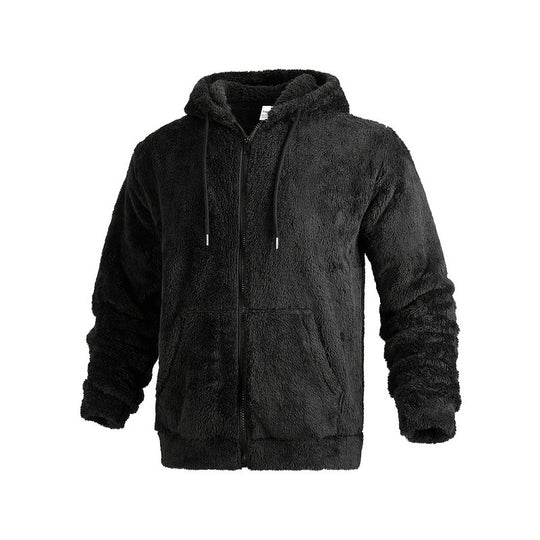 Herren Kuschelige Trainingsjacke mit Kapuze und weichem Fleece-Futter EB