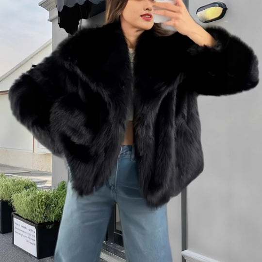 Damen kuschelige Pelzjacke EB