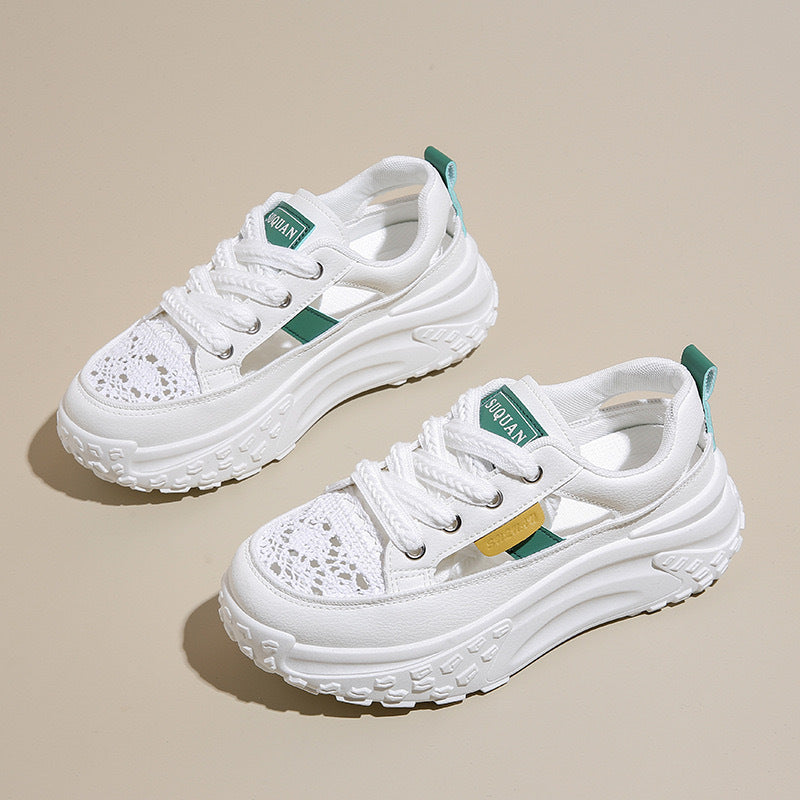 Damen modische Sneakers mit luftigen Einsätzen und komfortabler Dämpfung EB