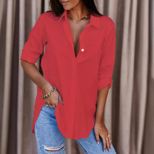 Damen Relaxed Fit Button-Up Shirt EB