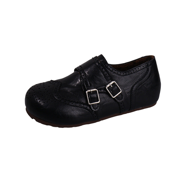 Damen elegante Schnürschuhe mit modischem Schnallenverschluss EB