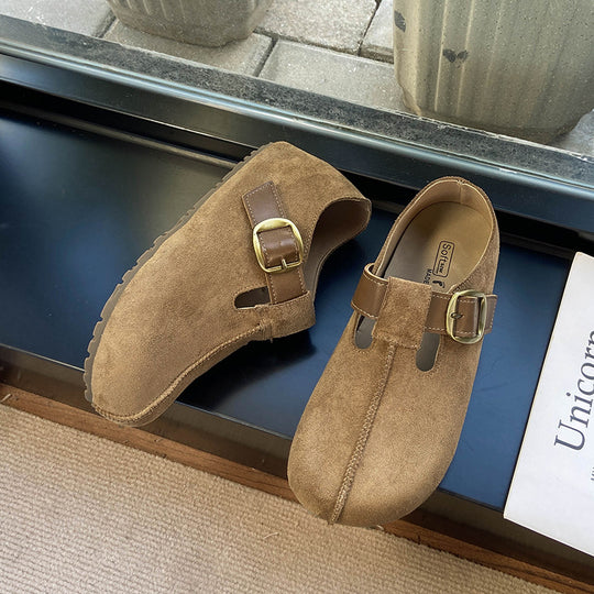 Damen bequeme Clogs mit verstellbarer Schnalle und weichem Obermaterial EB