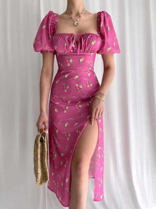 Damen Elegantes und verspieltes Blumenkleid EB