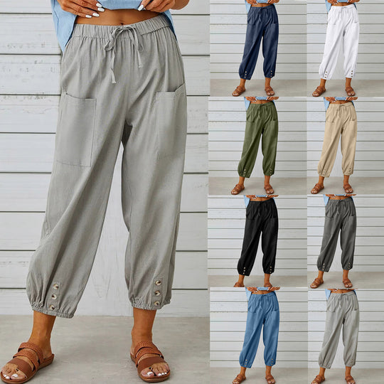 Damen Freizeithose mit elastischem Bund und praktischen Taschen EB
