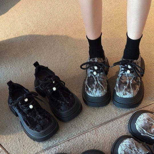 Damen Chunky Plattform-Sneaker mit strukturiertem Obermaterial und modischer Schnürung EB