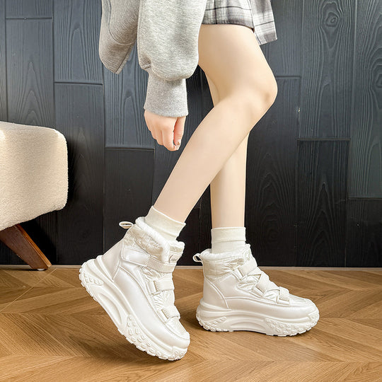 Damen hochgeschnittene Winter Sneakers mit kuscheligem Innenfutter und rutschfester Sohle EB