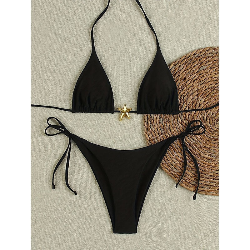 Damen Triangel-Bikini mit dekorativem Sternenanhänger EB