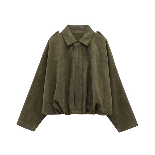 Damen Oversizedjacke aus weichem Textil mit modernem Schnitt EB