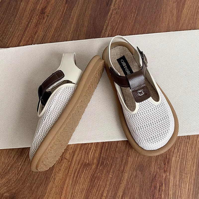 Damen Sandalen mit atmungsaktiver Netzstruktur und verstellbarem Riemen EB