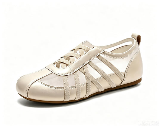 Damen Slip-On Ballerinas mit flexiblem Riemchendesign EB
