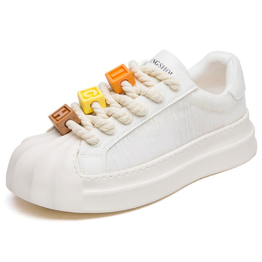 Damen Modische Sneakers mit originellem Schnürsystem und robustem Profil EB