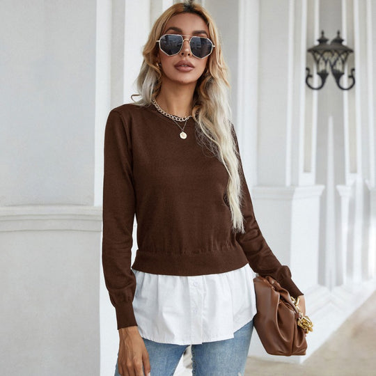 Damen Fashion Pullover mit innovativem Lagen-Look EB