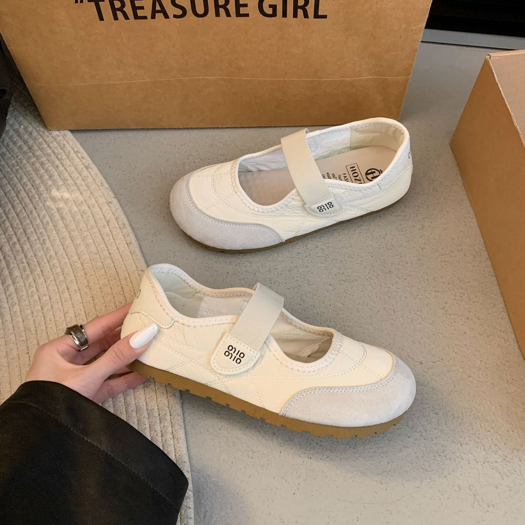 Damen Komfortable Ballerinas mit verstellbarem Riemen EB